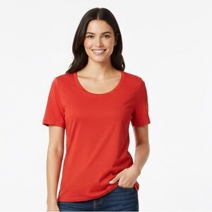🌟Talbots Vibrant Dark Orange  Short Sleeve Tee